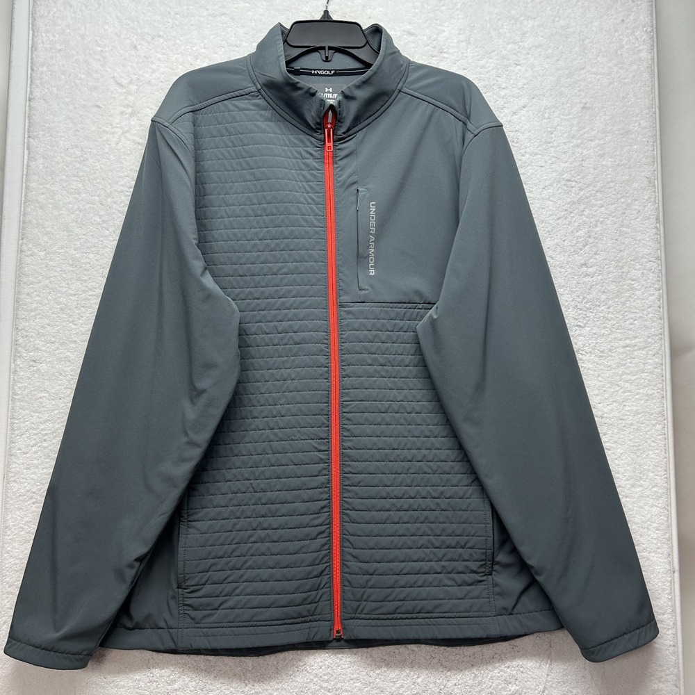 Under Armour Mens Size 2XL Gray Long Sleeve Full Zip Storm Revo Golf Jacket